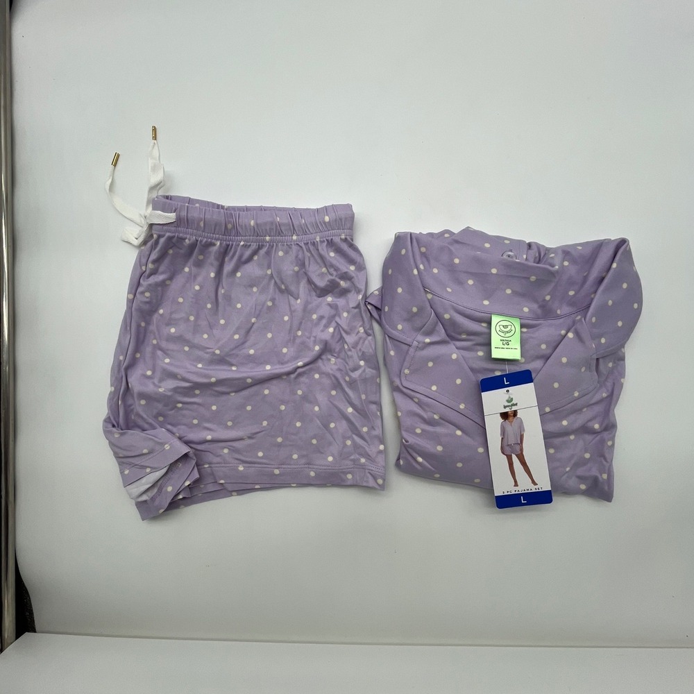 Honeydew Intimates Lavender Polka Dot 2 Piece Pajama Set Short Sleeve Shorts L